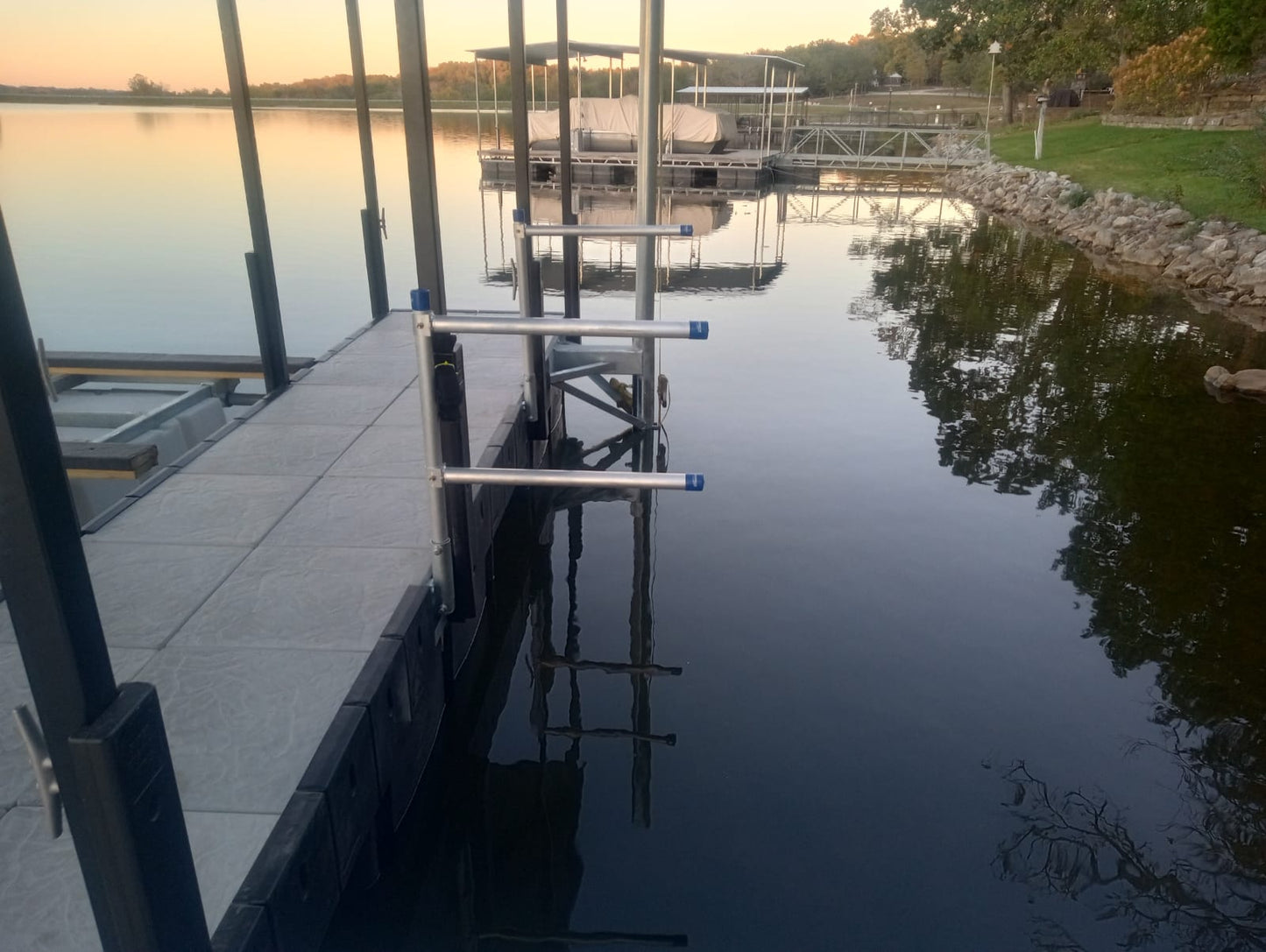 Kayak rack dock mounted