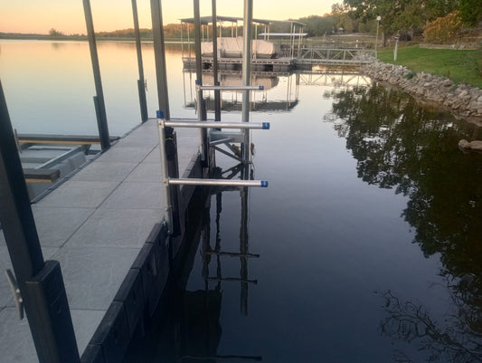 Kayak rack dock mounted