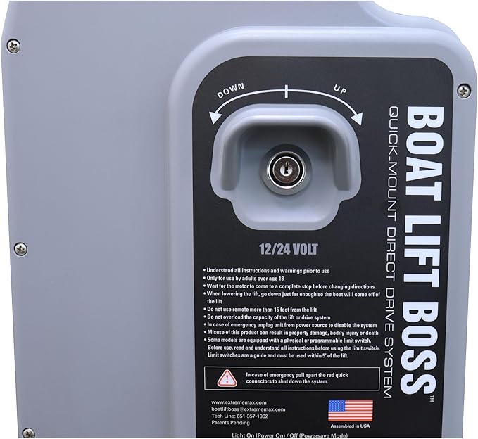 Boat Lift Motor - 12/24 Volt, Key-Turn